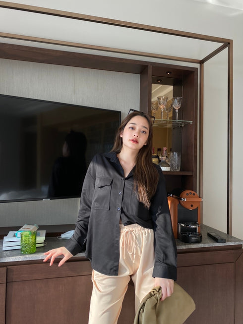 WANWAN Collar Down Front Pockets Shirts